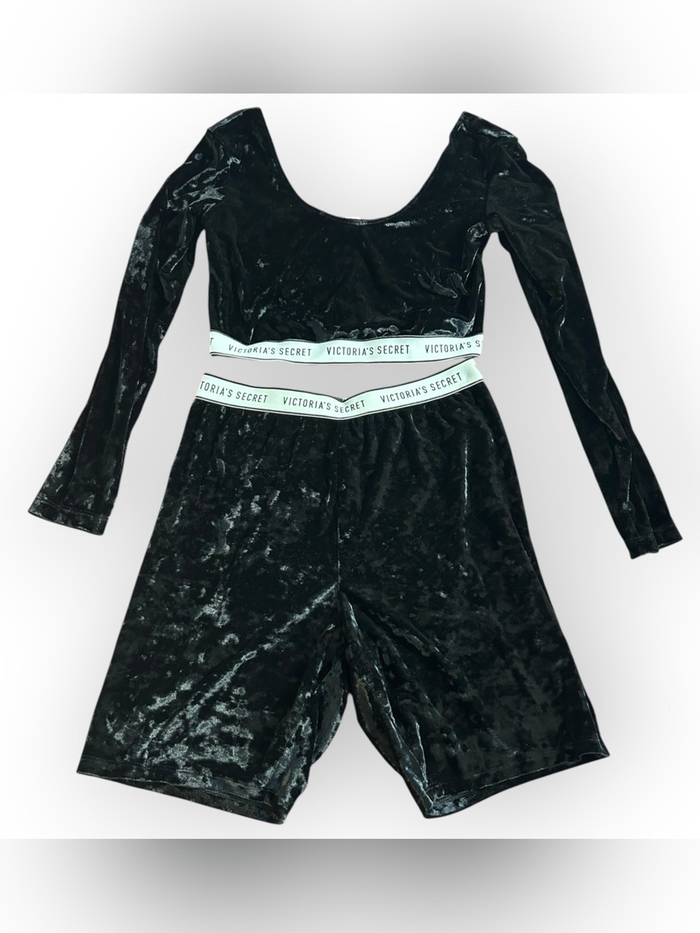 Victoria's Secret Crushed Velvet Loungewear Set Black L